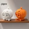 Dark And Pastoral Halloween Ornament Pumpkin Skull Ornament, Hollow Ghost Face Design, 3D Printed Unique Decor Detailed Layered Figurine, for Desktop