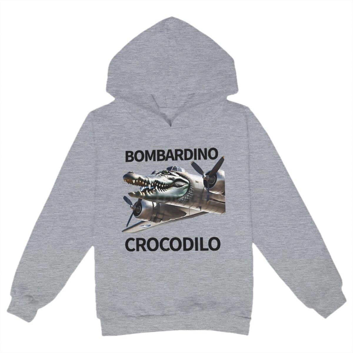

Italian Brainrot Graphic Hooded Shirt Bombardiro Crocodilo Funny Meme Kids Clothes Italian Brainrot Children s Clothing 160