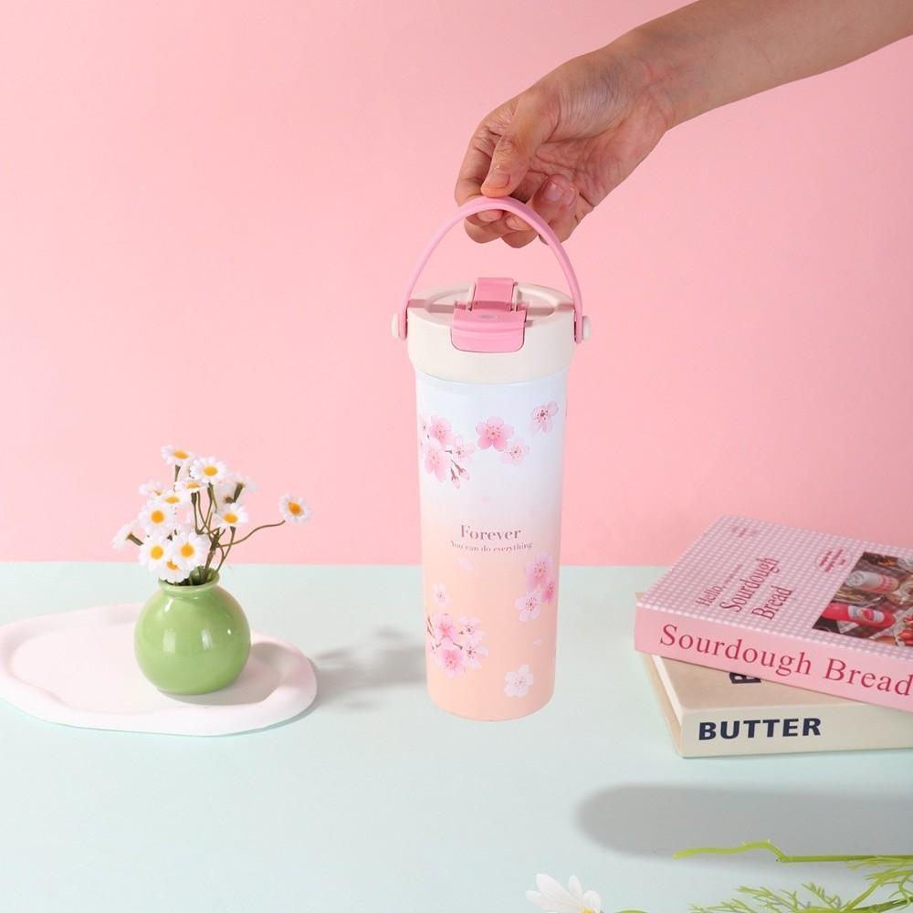 Leak-proof Cartoon Insulated Cup 316 Stainless Steel Coffee Mug Portable Straw Cup