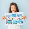 8pcs Ocean Water Tank Fish Tank Cute Puzzle Sticker Waterproof Decals Stickers For Notebook Phone Thermos Diy Stickers Toys Gift