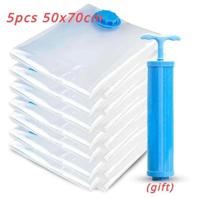 Home Organizer Vacuum Bag for Quilts and Clothes, Waterproof Compression Travel Space - Saving Air Bags