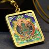 Tibetan Thangka Pendant: Eight Protectors with Guan Gong, Zhakila Lhamo & Avalokiteshvara
