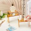 6Pcs Transparency Gold Acrylic Organizers Shelf For Figurines Jewelry Store Window Decoration