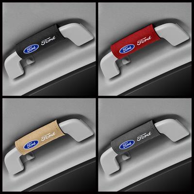 Car Sticker 1pc Suede Car Roof Armrest Pull Protection Cover Gloves Door Handle For Ford Fiesta C-Max Kuga Ranger Raptor KA Fusi