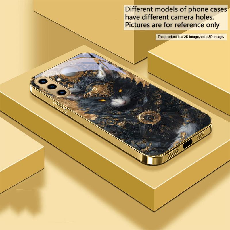The Tiger of the Crown For Samsung A 31 32 A33 A34 35 14 A15 13 16 25 26 50 52 53 54 55 56 70 71 72 73 Golden glass phone case