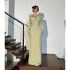 Spring Summer Elegant Sexy Off-the-shoulder Halter Tie Long Sleeve Bandage Bodycon Party Ball Dress for Women