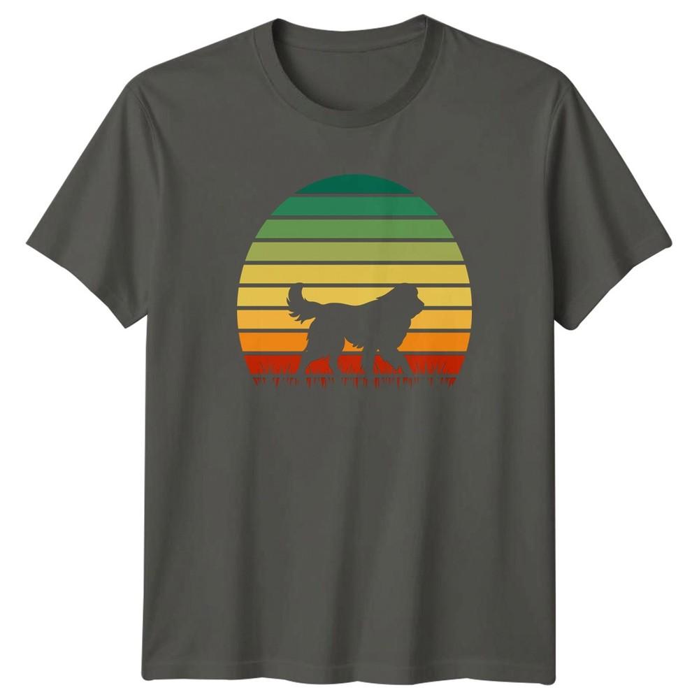 Retro Sunset Dog Silhouette Graphic TShirt Sheepdog Dogs S