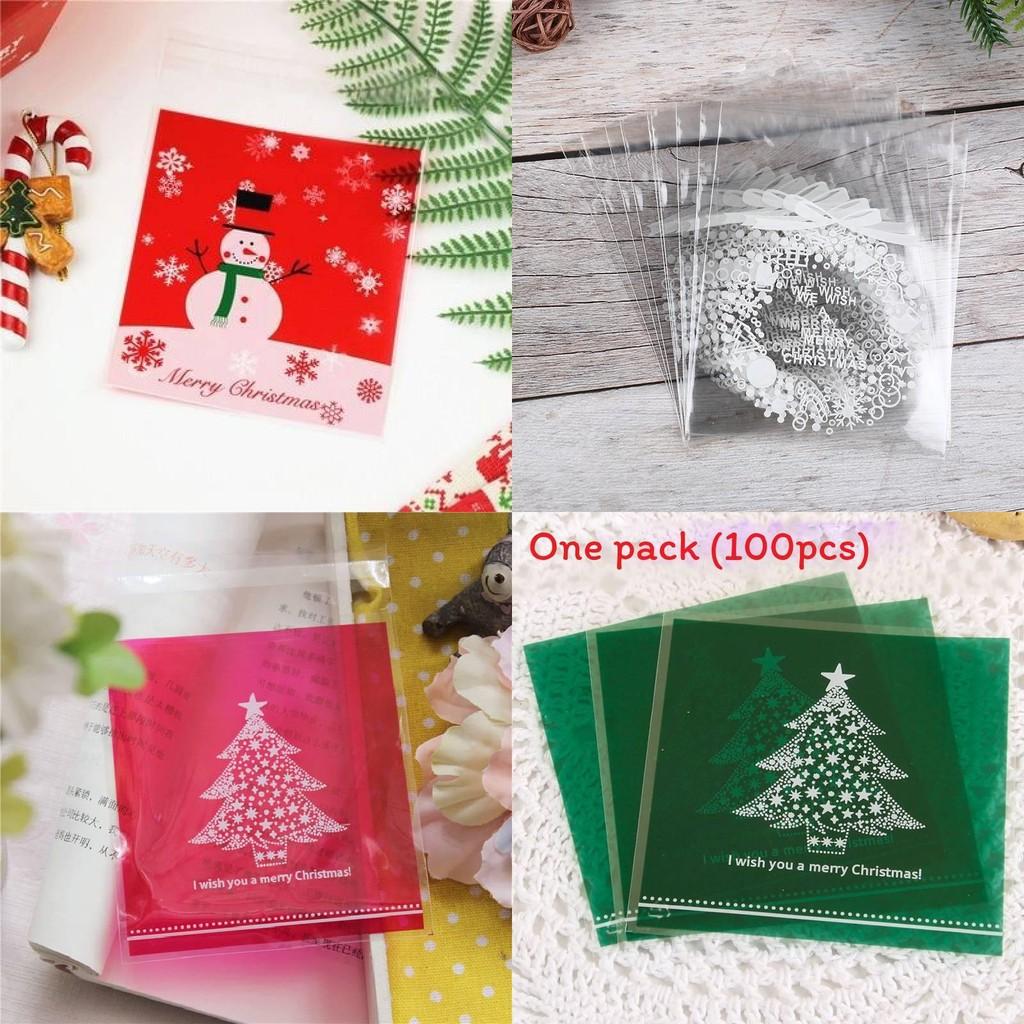 Christmas Packaging Gift Bags With Selfadhesive Closure For Holiday Cookies And Candies