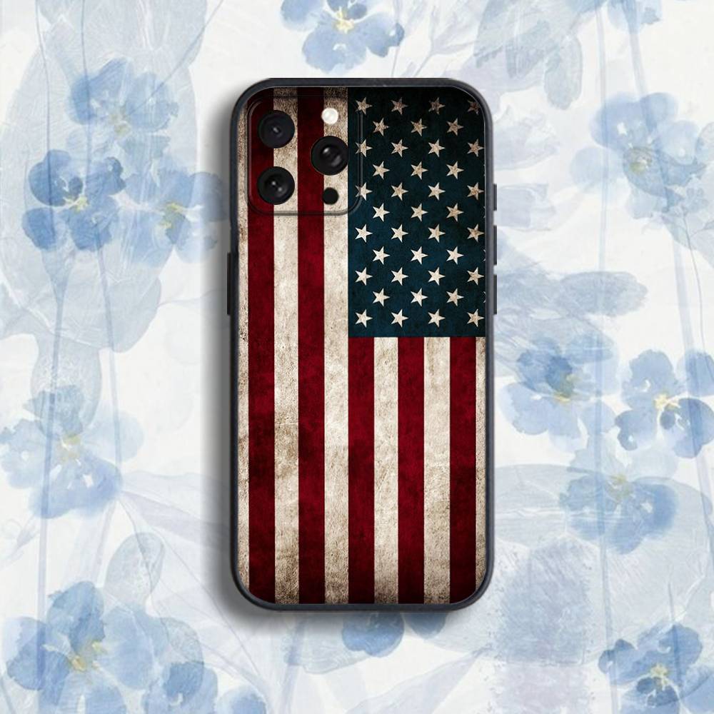 America U-USA F-Flag Phone Case For iPhone 17,16,15,14,13,12,Pro,Max,Plus,E,SE4,Air,Mini Black Soft Box
