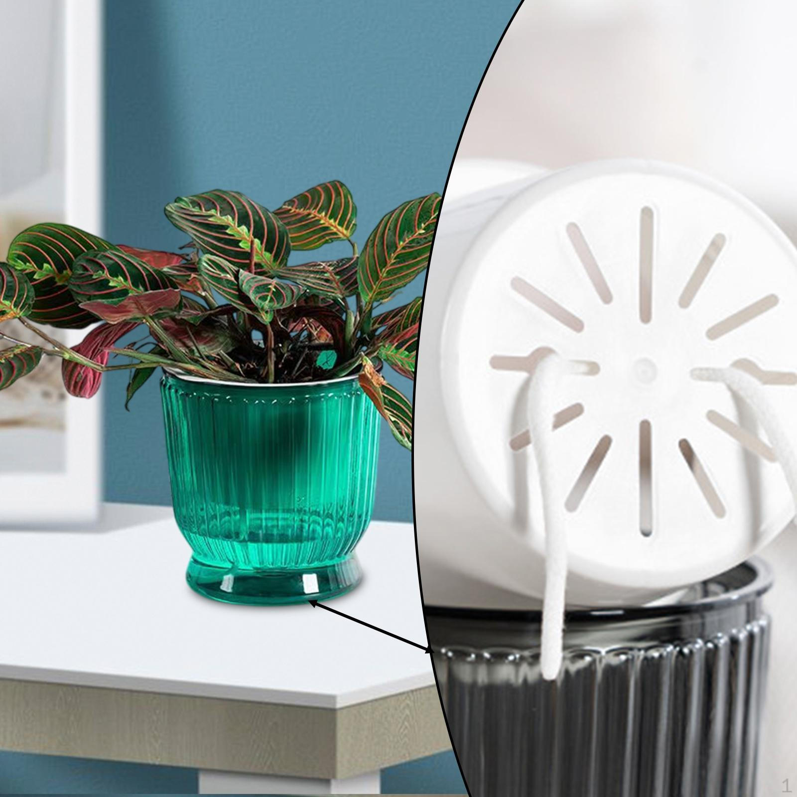 

5 шт. Самополивающиеся цветочные горшки Цветочные модные прочные переносные кашпо для растений в помещении и на открытом воздухе Green 10.8x12cm