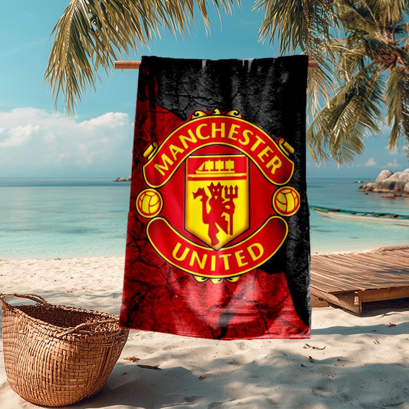 Ultra-Soft Beach Towel with Manchester United Theme,Ideal for Pool - Camping, Diving - Perfect Travel Essential, Vibrant Beach Towel.