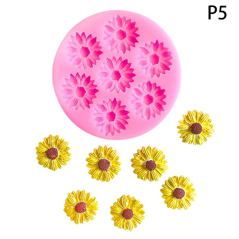 Cherry Blossom Rose Daisy Flower Silicone Mold Diy Sugarcraft Resin Tools Cupcake Baking Mould Fondant Cake Decorating Tools