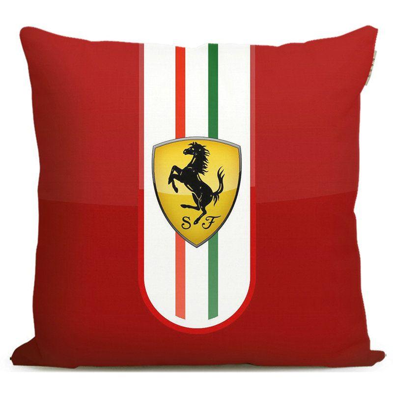 Car Logo Pillow Sofa Decorative Home Print Plush Square Throw Pillow Covers Cushion Decoration For Ferrari SJ Scuderia Ferrari