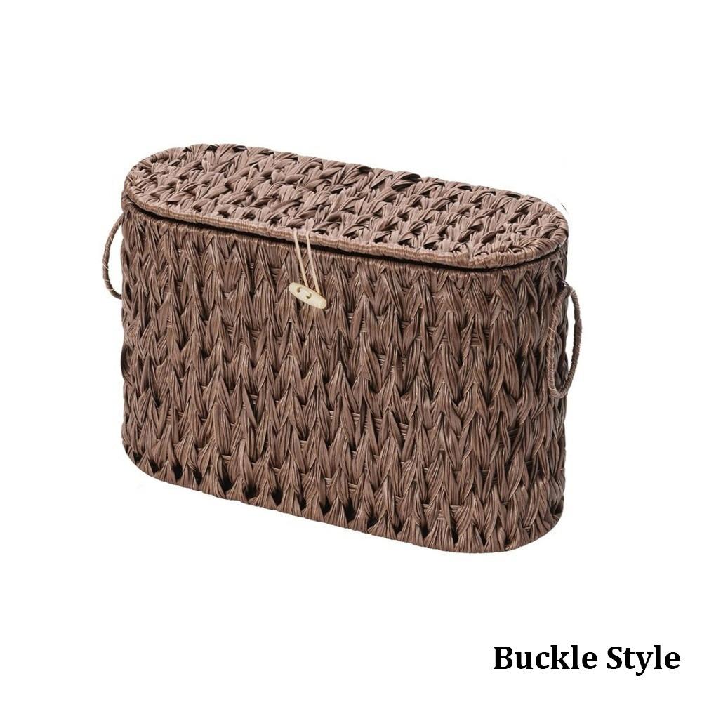 Water Hyacinth Toilet Paper Storage Baskets Large Capacity Wicker Woven Wicker Baskets Household with Lids