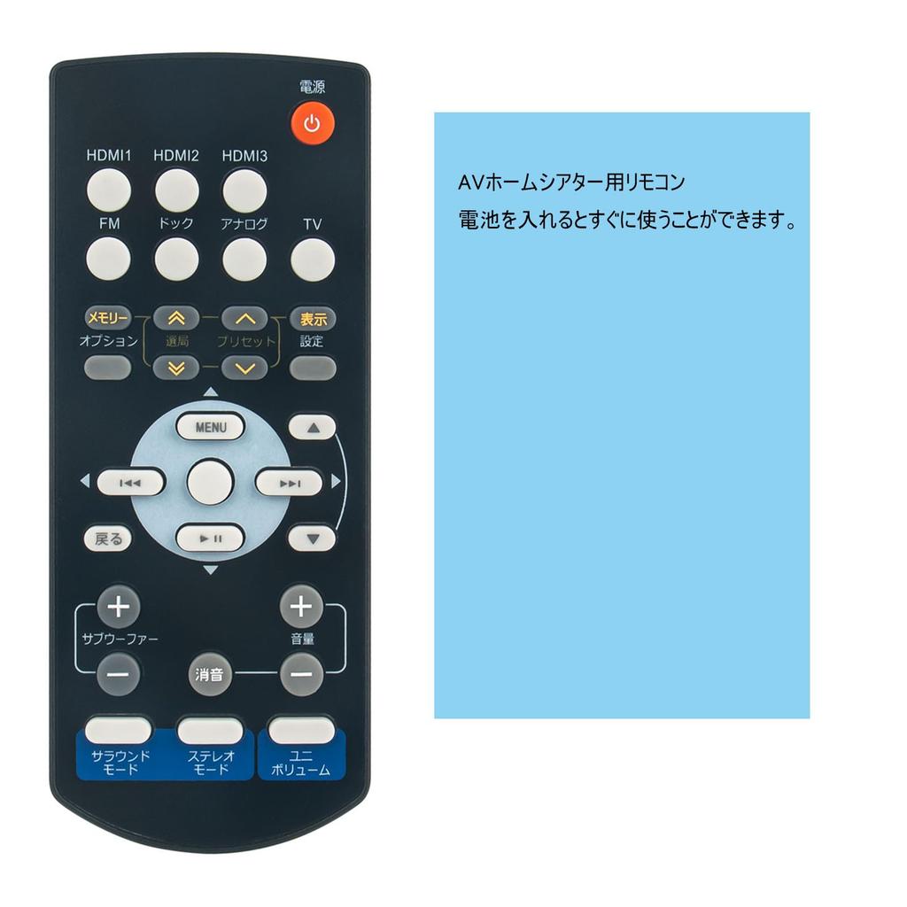 PerFascin Replacement Remote Control for Yamaha FSR31 AV Home Theater (WR87820)