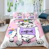 Cartoon Pug Dog Duvet Cover Set Comforter Cover Soft Bedding Set Full Size For Boys Girls Bedroom 2/3 Pieces With Pillow Shams