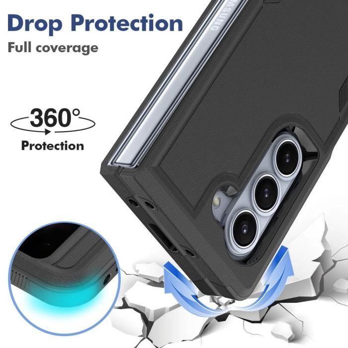 Coque pour Samsung Galaxy Z Fold 6 - Protection Robust Complète 360° Anti-Rayures Antichoc - Noir