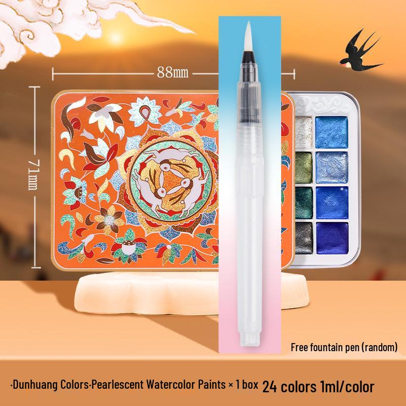 Feile Bird 60-Farben Dunhuang schillernde perlmuttfarbene Aquarell-Geschenkbox für chinesische & Thangka Goldlinienmalerei