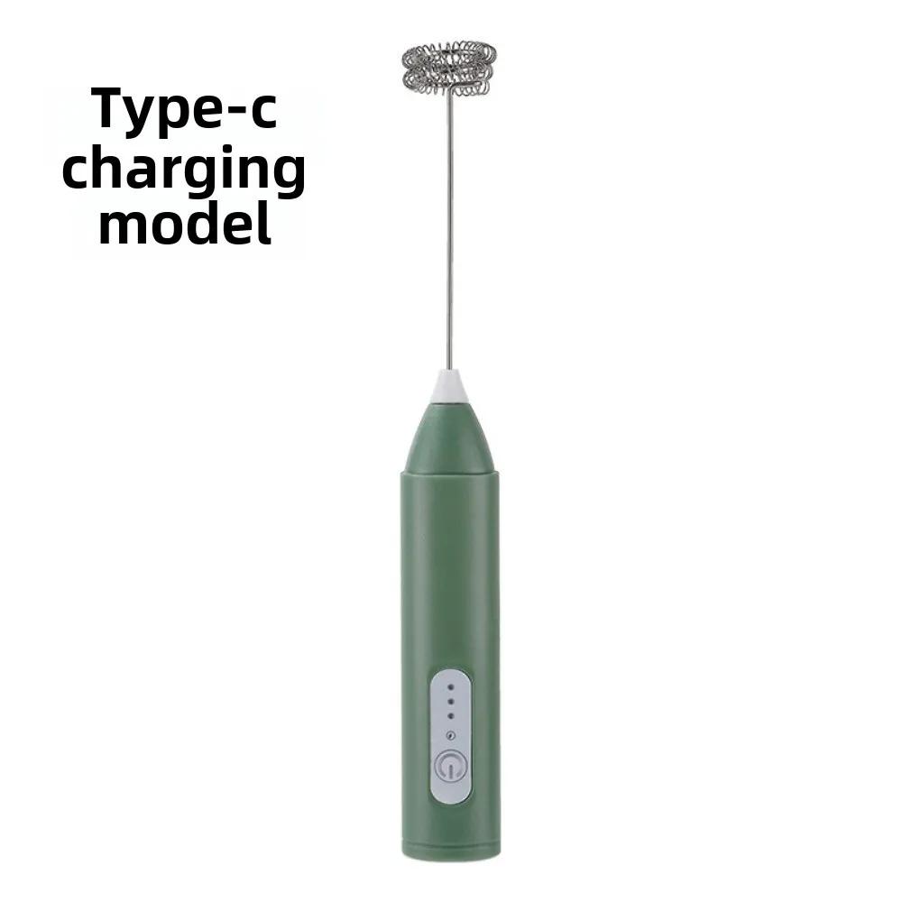 MINI Milk Frother USB Rechargeable 3 Speeds Foam Maker Coffee Whisk Mixer Electric Handle Blender Egg Beater Hot Cooking Tools