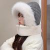 Plush Lei Feng Hat Women'S Winter Plush Thickened Thermal Cotton Hat Scarf Integrated Cycling Artifact Windproof Ear Hat