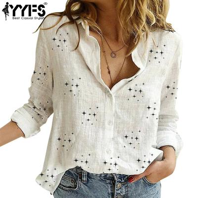 Women's Fashion Casual Spring Autumn Long Sleeve POLO Neck Blouses & Shirts