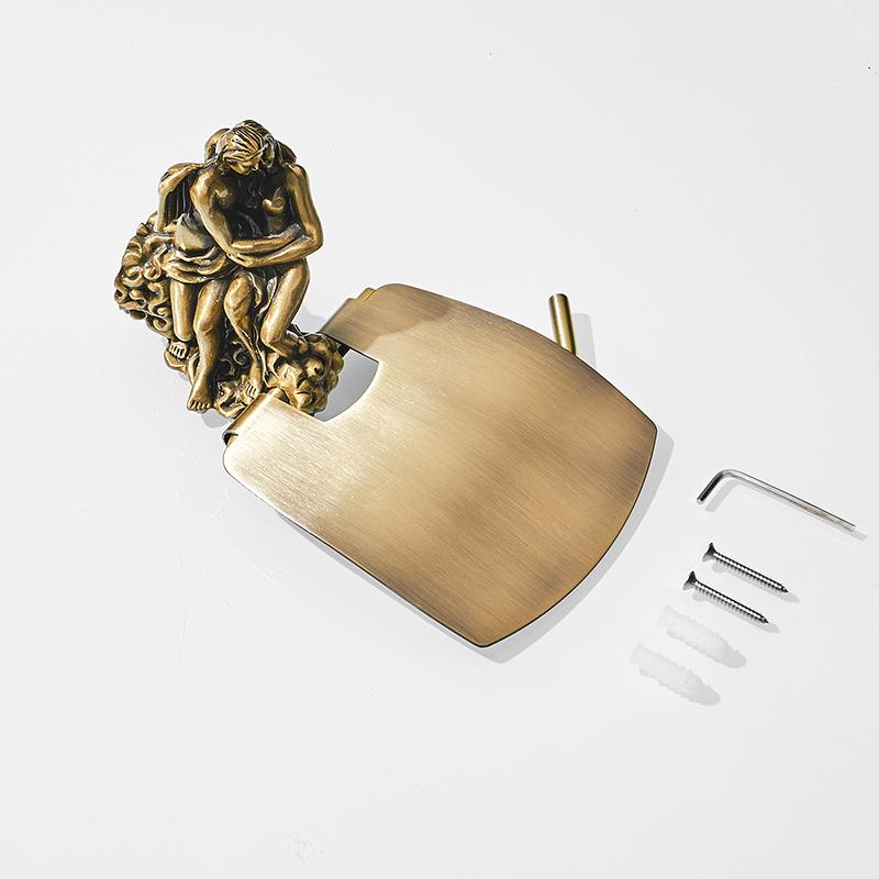 Toilettenpapierhalter zur Wandmontage für Badezimmer, romantisches Badezimmer, Antik-Bronze, Toilettenpapierhalter, klassisch, rostfrei, MB-0819B