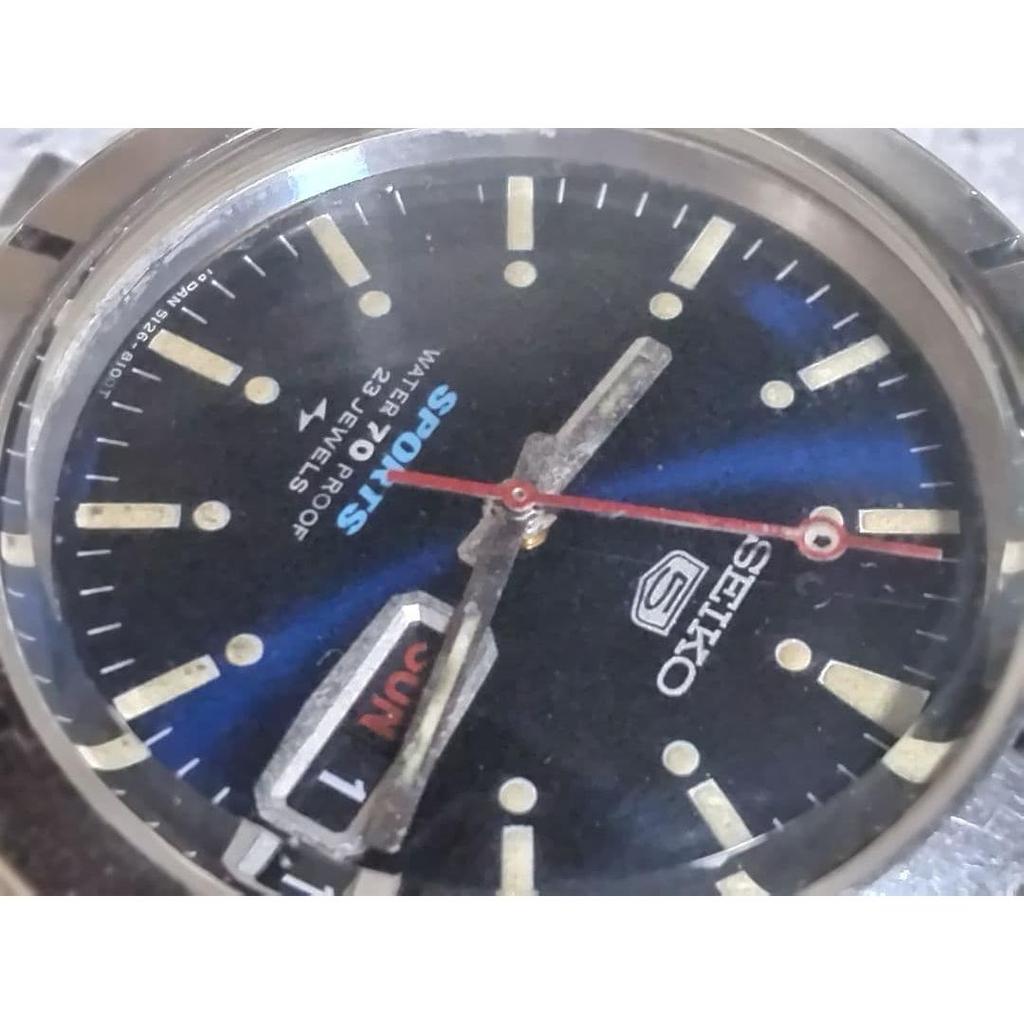 Used Seiko 5 Sports (5126-8100) Blue Dial *Maintenance recommended