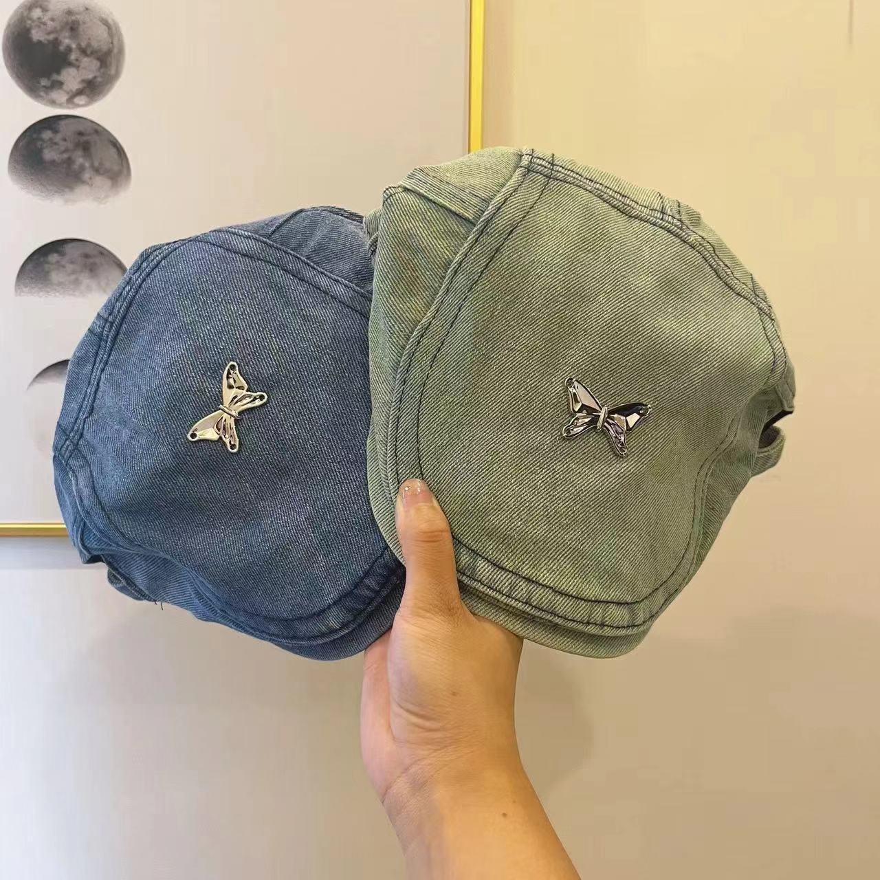 

Сезонная универсальная кепка в стиле харбор, бейсболка, модная ретро-ковбойская шляпа для детей M（56-58cm） средний синий