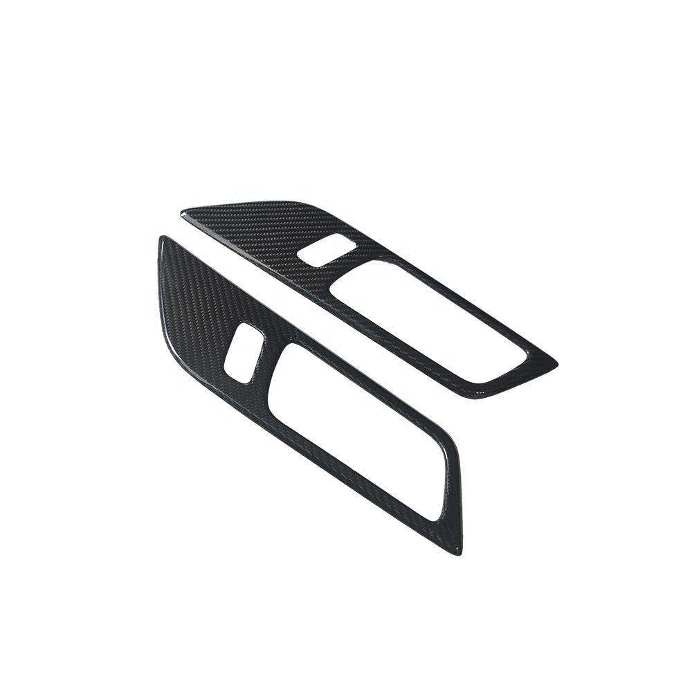 Real Dry Carbon Interior Kits Door Handle Cover Panel No Memory Seat Version for Mustang 15-17