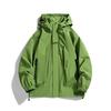 Couple Waterproof Jacket Hooded Long Sleeve Spring Autumn Casual Jacket with Pockets Solid Color Outdoor Travel Outerwear