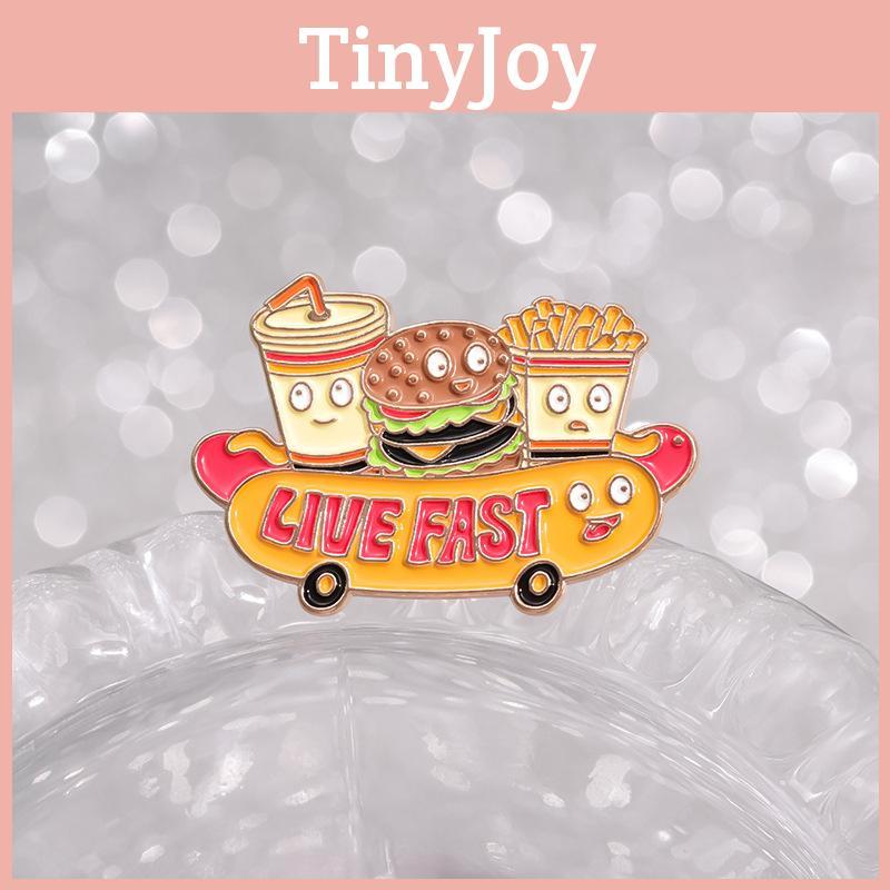 Cartoon Food Distinctive Brooch Stylishly Designed With Hamburger Fries And Hot Dog Elements
