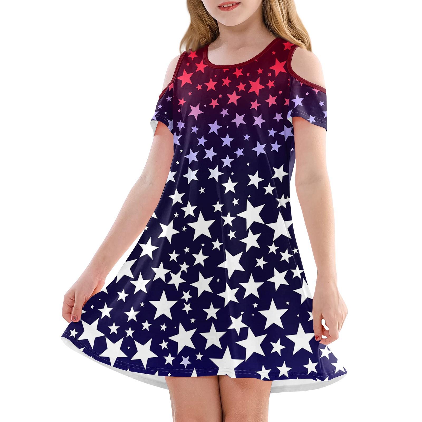 

Платье А-силуэта для девочек - летнее повседневное платье без рукавов для малышей 110 тёмно-синий