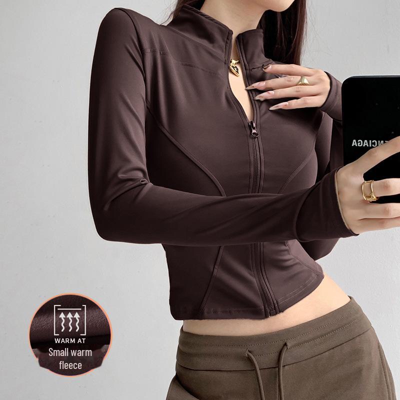 

Женская облегающая куртка из плюша на весну и осень - облегающий топ для йоги XXXL