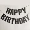 Colorful Silver Glitter Happy Birthday Banner for Kids' Party Decorations