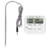 Stainless Steel Probe Digital Cooking Thermometer Large LCD Display Alarm Function Food BBQ Thermometer Timer Function