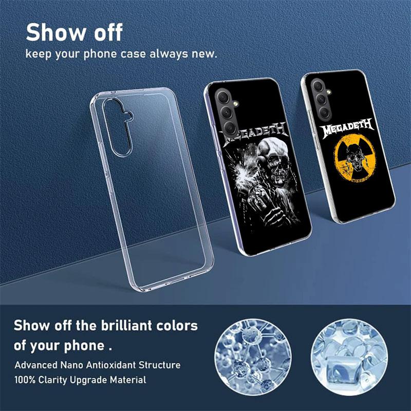Music Band M-Megadeth Phone Case For Samsung A16 A26 A36 A56 A17 A03S A04S A02S A05S A50S A30 A20 A70S A40 A21 Galaxy Note 20 10