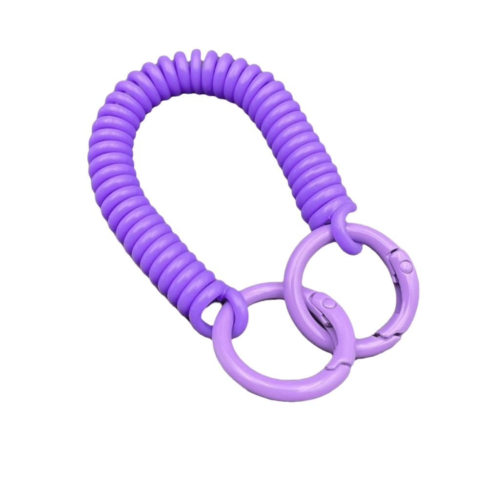 Colorful Retractable Keychain Spring Rope Anti-Lost Card Holder Strap Spiral Phone Lanyard Student