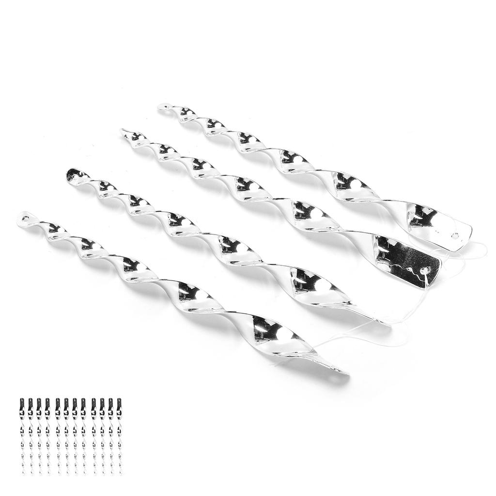 Reflective Bird Repellent Rod Hanging Rotating Bird Repeller for Garden Yard OrchardSilver 12 Pcs