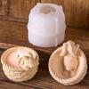3D Bambuskorb Kaninchen Kerzenglas Silikonform DIY Osterhase Verzierungen Basteln Gips Harz Aufbewahrungsbox Gießformen