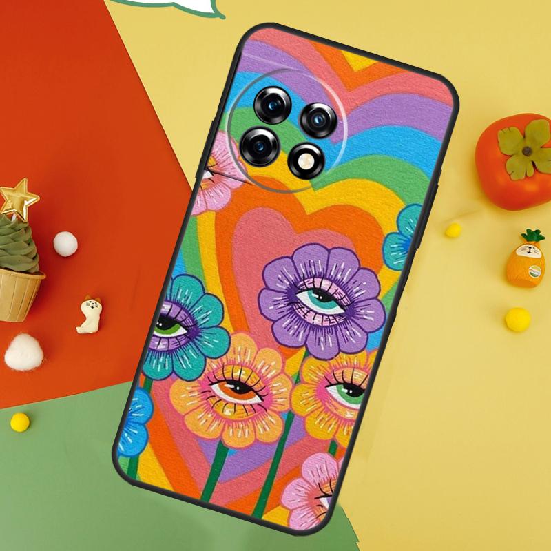 Indie Hippie Art Case For OnePlus 9 10 Pro 11 12 13 15 13T 13R 12R 10T 8T Nord 5 CE 2 3 4 Lite N20 N30 Cover