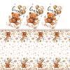 Tatuo 3 Pcs Bear Baby Shower Decorations Tablecloth We Can Bearly Wait Bear Table Cover Balloon Plastic Tablecloth for Birthday Baby Shower Party