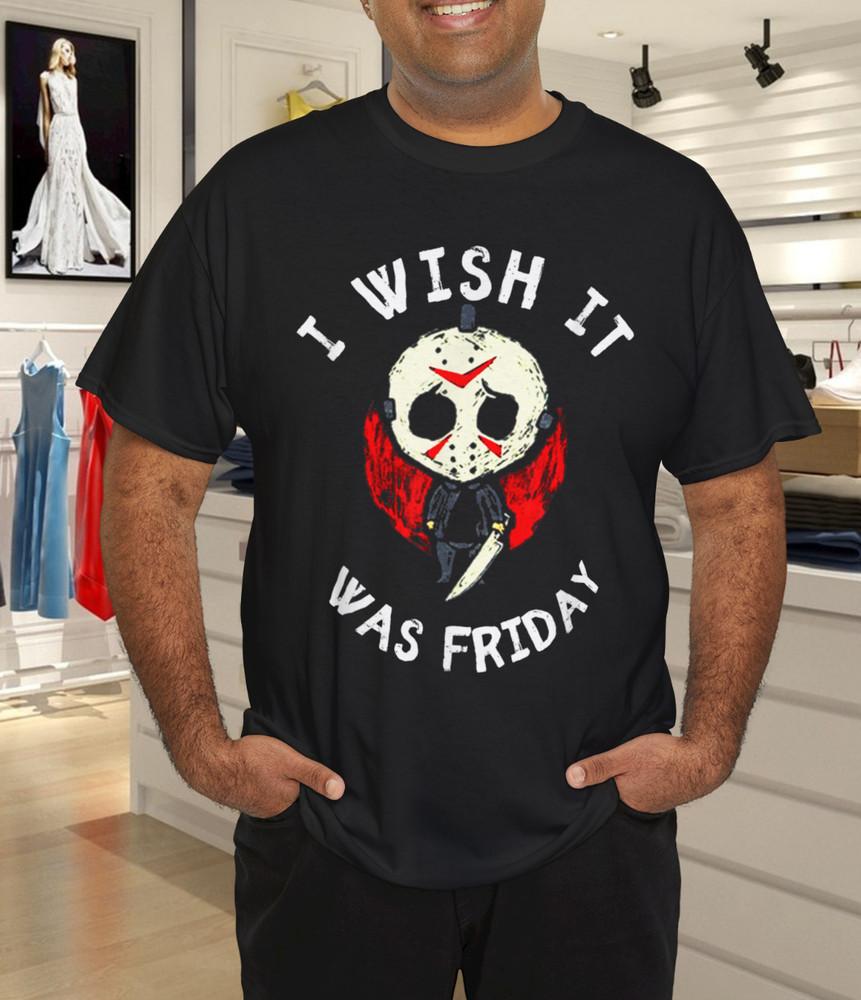 

I Wish It Was Friday Funny Halloween Scary Holiday T-Shirt M