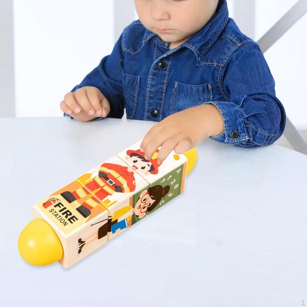 Blocks Learning Educational Toy Wooden Puzzle Fine Motor Skill for Toddlers