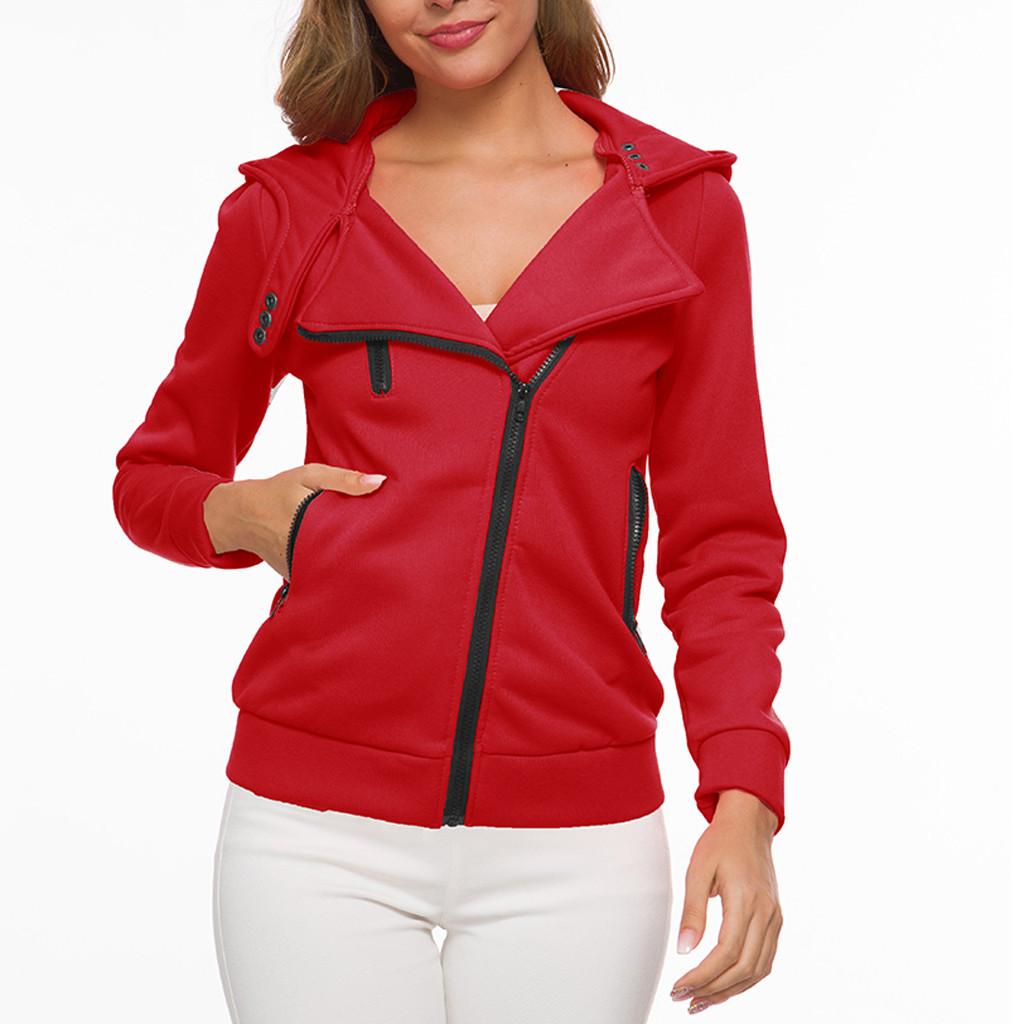 Women's Thermal Long Hoodie Zip Up Jacket Hooded Warm Coat Casual Jackets