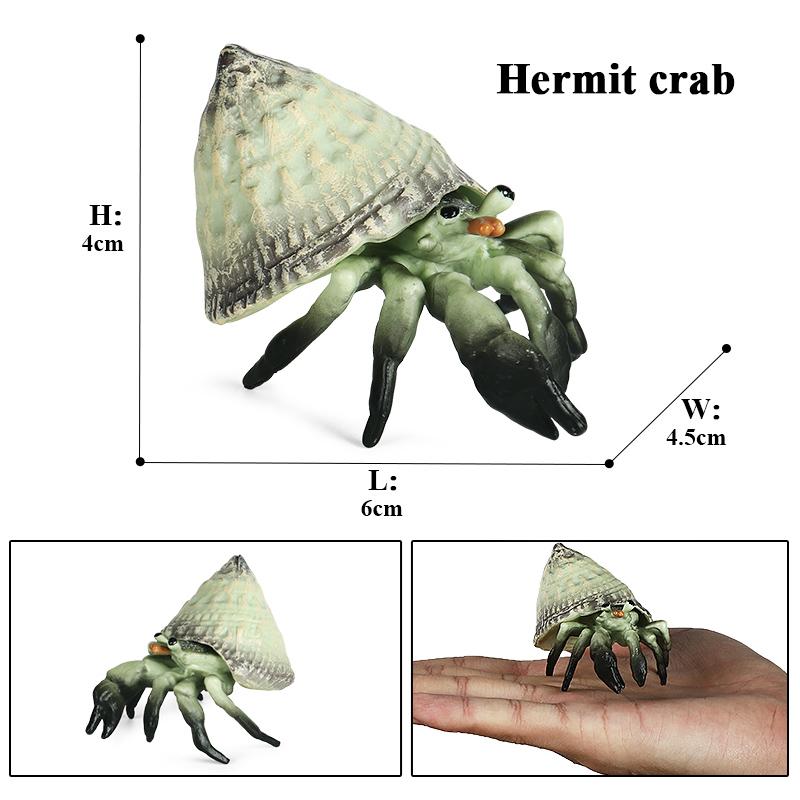 Oenux Simulation Ocean Sea Life Animals Model Lovely Crab Action Figures Toy Cake Toppers Collection Jouet Kids Education Gift