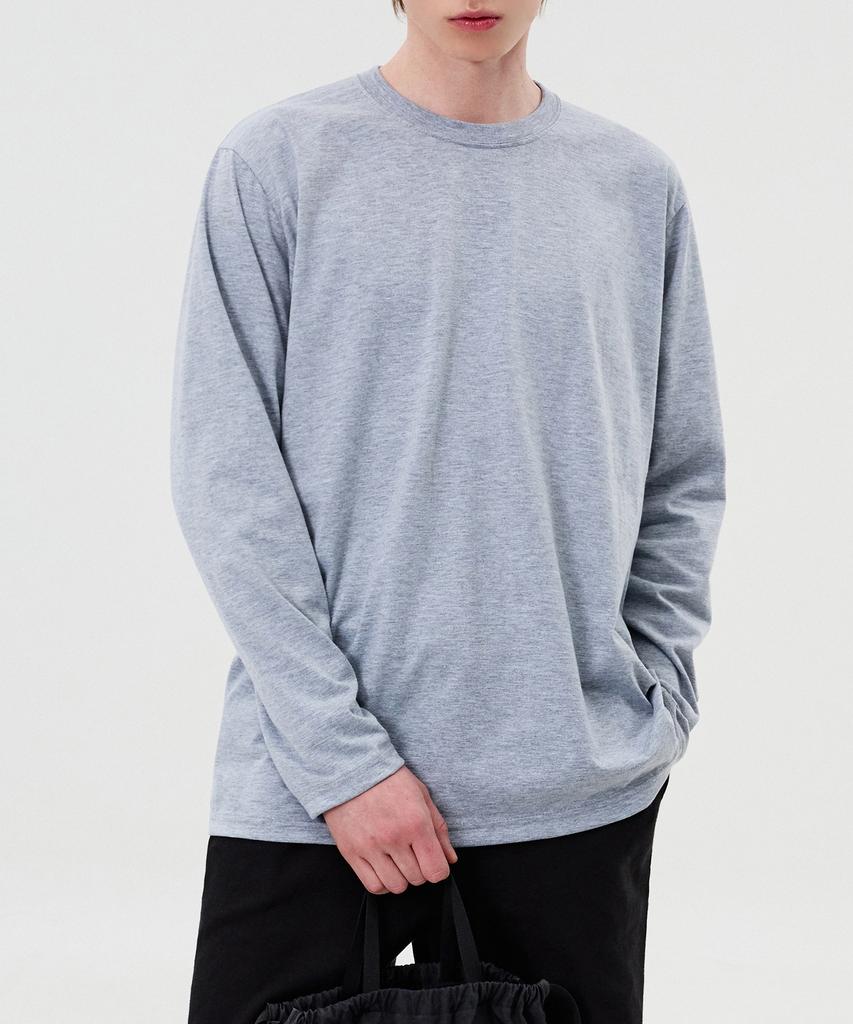 TOPBOY [2Pack] Basic Standard Fit 30-Count Plain Long Sleeve T-Shirt 3 Colors (Type B)
