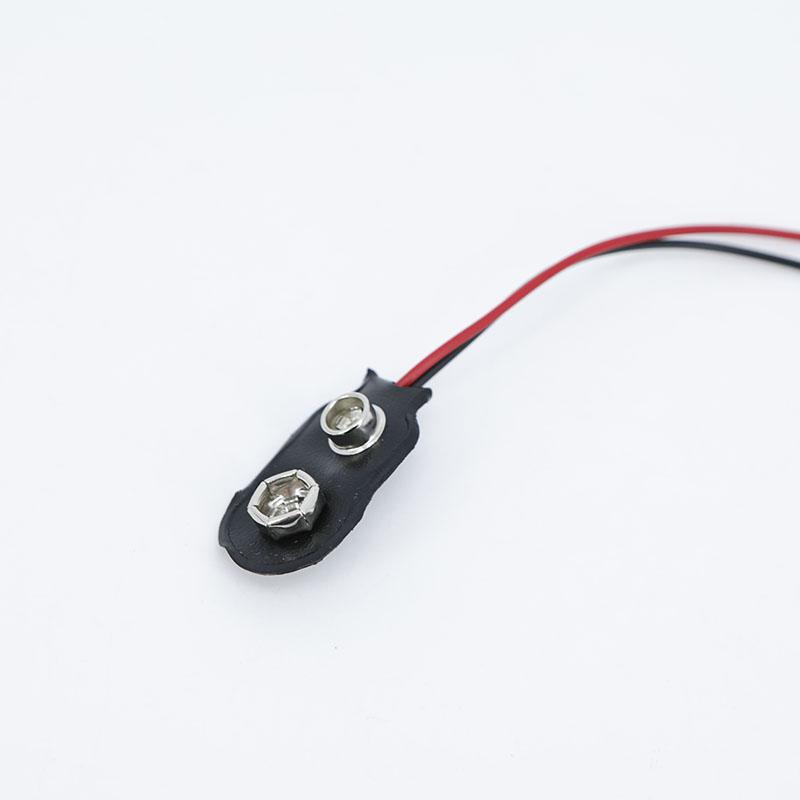DC 5.5x2.1MM To 9V T I Type Clips Connector Buckle Connect Wires Black Red Cable Connection
