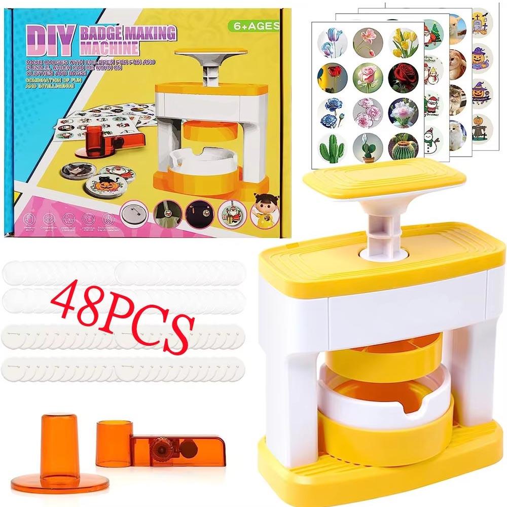 

55MM Newest Badge Maker Machine Installation-Free DIY Pin Button Press Badges Maker Machine with 48Pcs Button+Circle Cutter