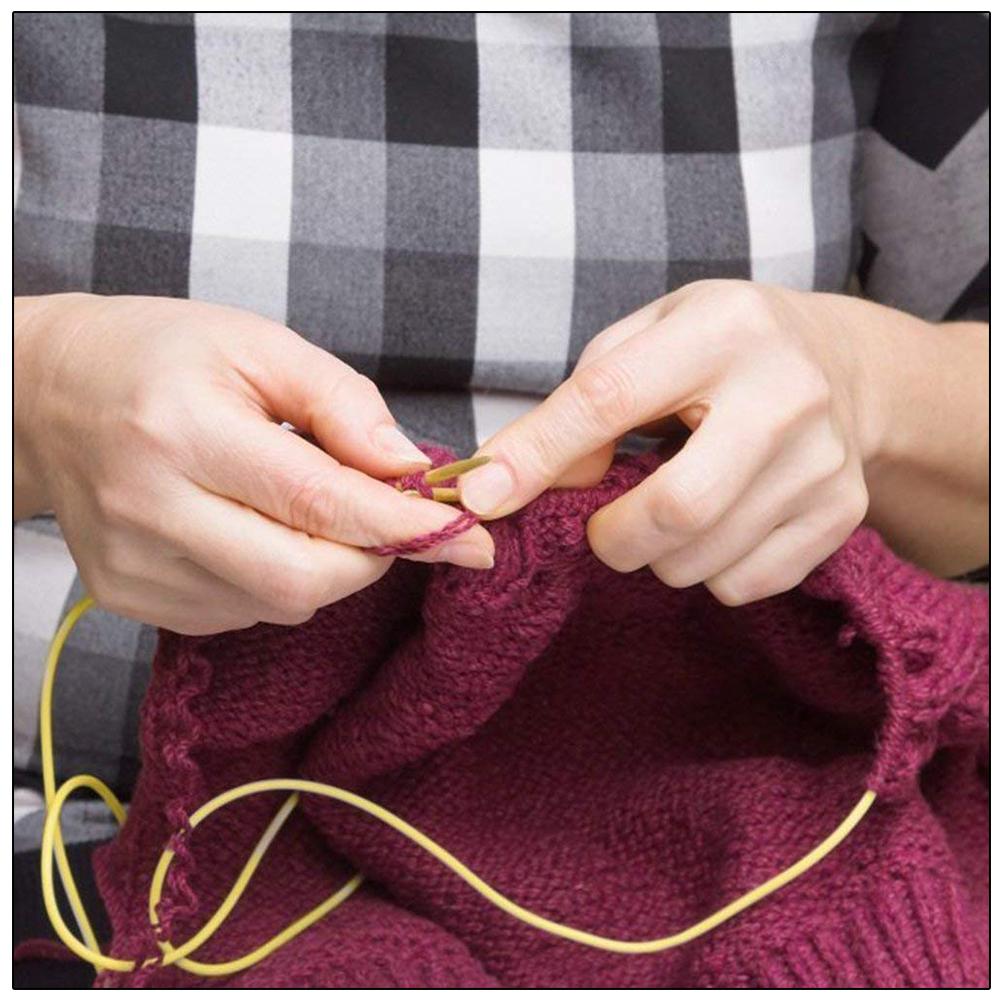 18 Size Circular Knitting Needles 100cm Crochet Hooks Set Tube Bamboo Knitting Needles Craft Circular Sewing Tools