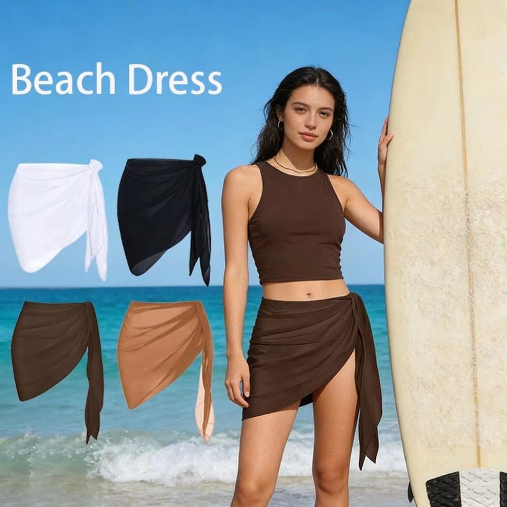 Sheer Women Beach Skirt Short Swimsuit Coverups Sexy Swimming Skirt Summer Vacation